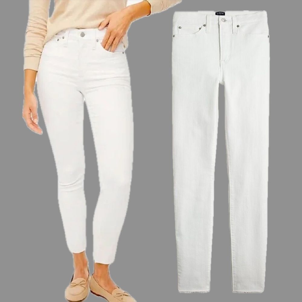 J. Crew 10" High-Rise White Skinny Jean in Signature Stretch Size 29